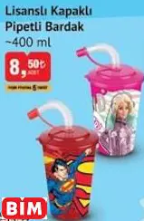 LİSANSLI KAPAKLI  PİPETLİ BARDAK  ~400 ML